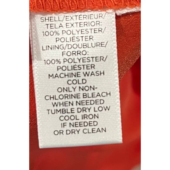 "LOFT" ORANGE FLORAL RUFFLED TIERED SWING TRAPEZE DRESS size SP - Picture 4 of 5